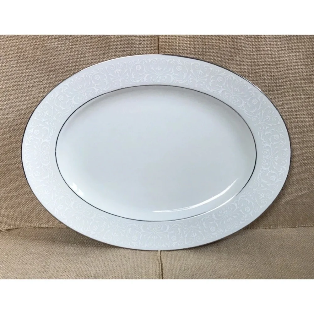 Vintage Nobility China Queens Bouquet Oval Serving Platter Cottage Fairy Core